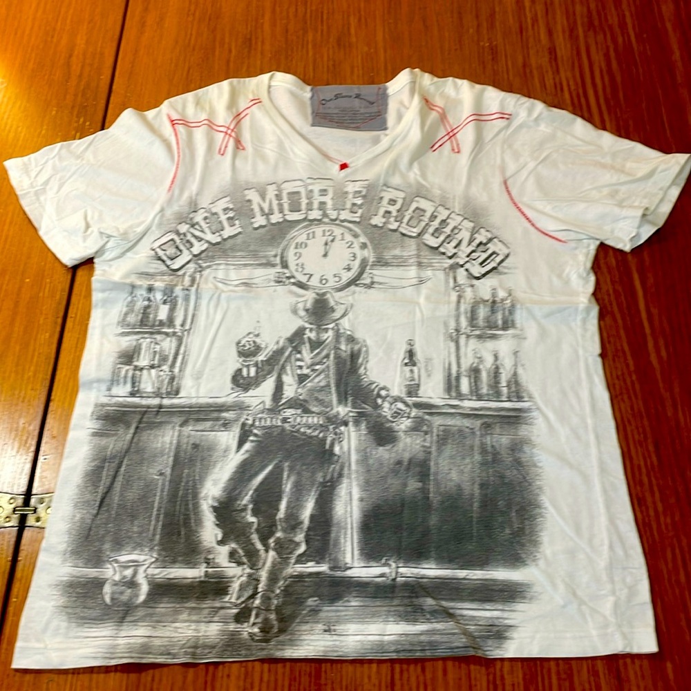 One more round men’s white T-shirt, XL